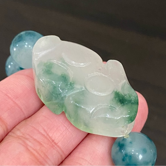 Handmade Pi Xiu Green Chalcedony Beads Natural Gemstone Lucky Bracelet One Size - Picture 14 of 14